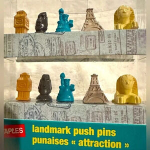 10 Landmark Push Pins - 5 historic sites for your bulletin board!
